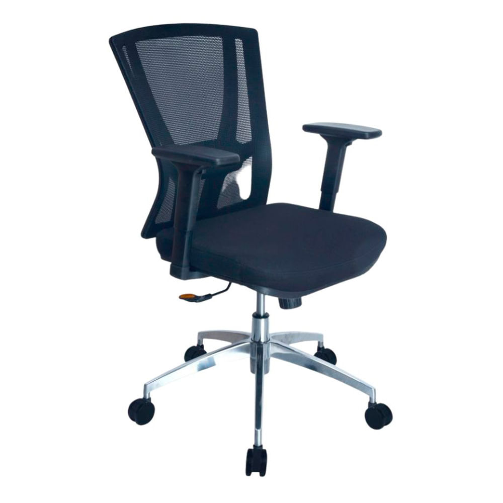 Silla ergonómica Venso RTA-8028SC, respaldo malla, soporte lumbar, brazos 3D, base aluminio, negro