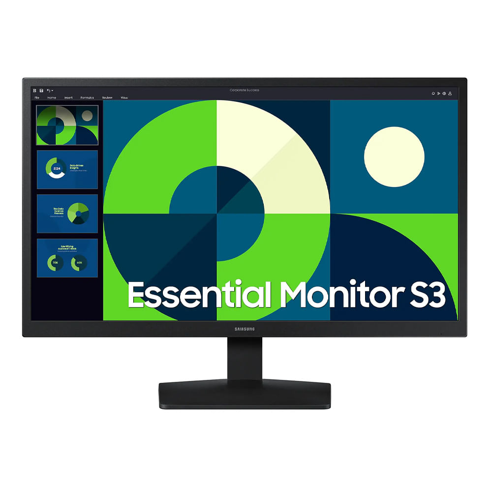 Monitor plano Samsung 22" Essential S3 LS22D310EALXPE, Panel VA, FHD (1920X1080), 75Hz, 5ms, entradas HDMI/VGA