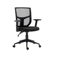 Silla ejecutiva Venso, Rta-B330, respaldo malla, brazos ajustables, base Europa, garruchas goma