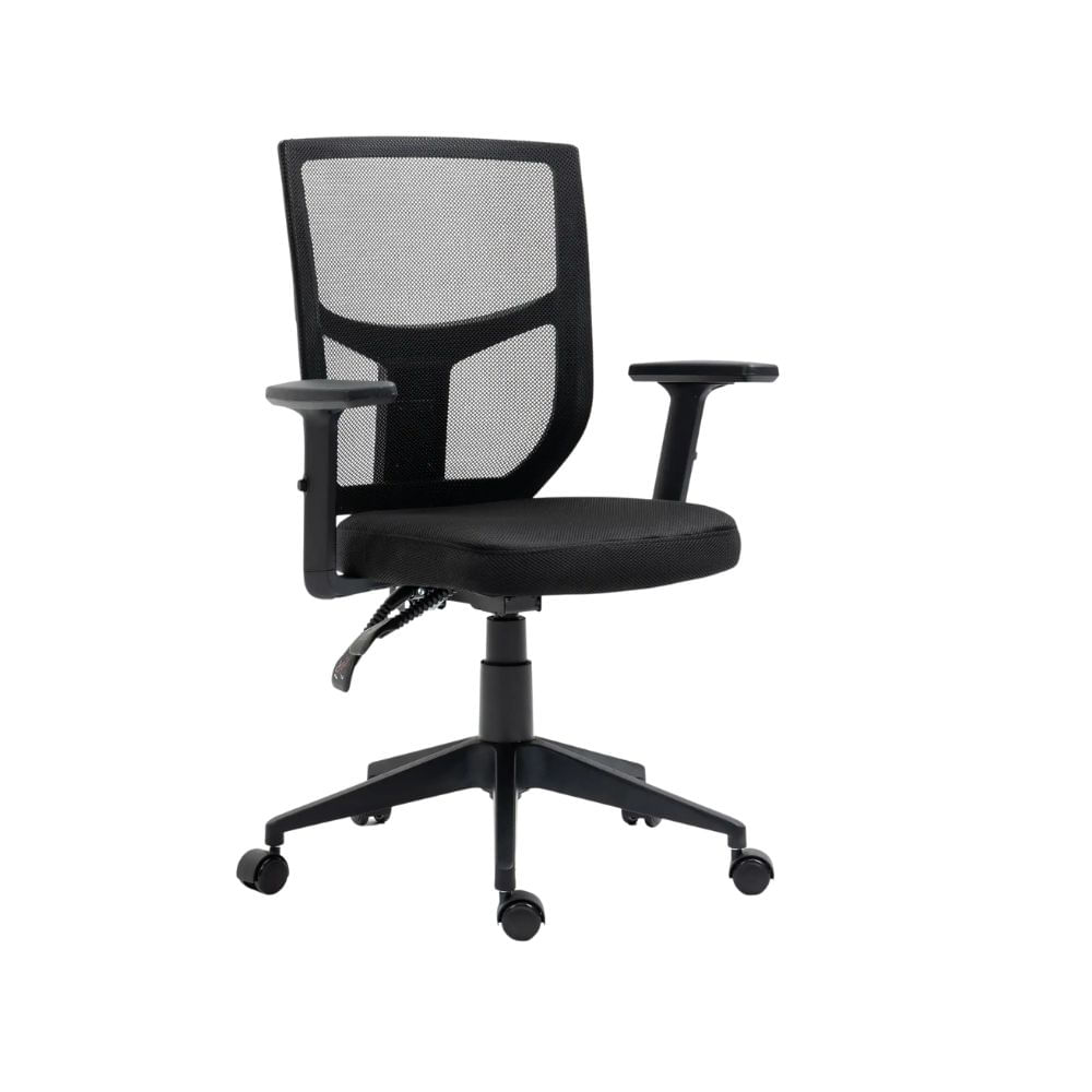 Silla ejecutiva Venso, Rta-B330, respaldo malla, brazos ajustables, base Europa, garruchas goma