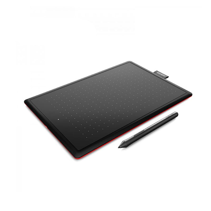 Tableta gráfica Wacom One By Small, incluye lápiz, negro y rojo - Ctl472K1A
