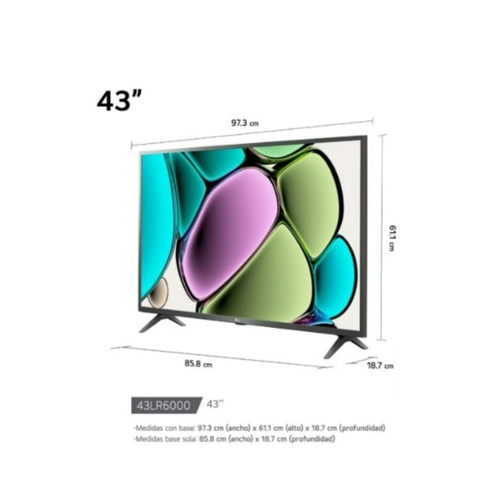 Imagen 2 del producto Televisor LG 43"" Smart TV Full HD 43LR6000PSA, procesador α5 Gen6, HDR10 Pro, sonido 9.1.2 y control Magic Remote