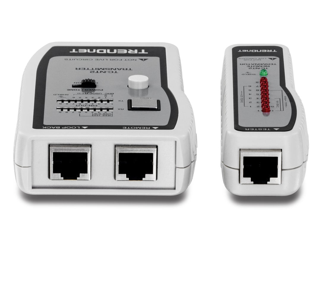 Imagen 2 del producto Probador de cables Trendnet TC-NT2, Ethernet, USB y BNC, detección de fallos, hasta 300m, kit con adaptadores y bolsa