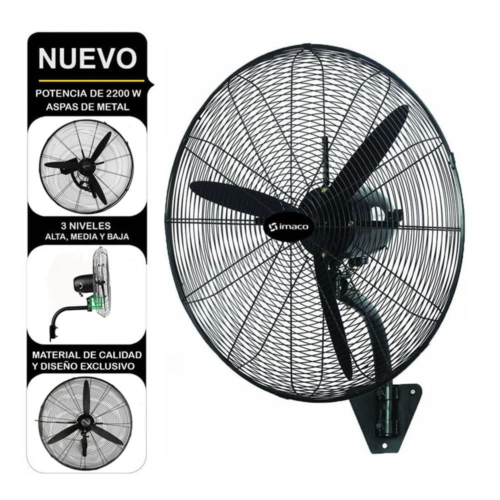 Imagen 2 del producto Ventilador de pared Imaco WF2630 26"", semi industrial, 220W, 3 velocidades, aspas de metal