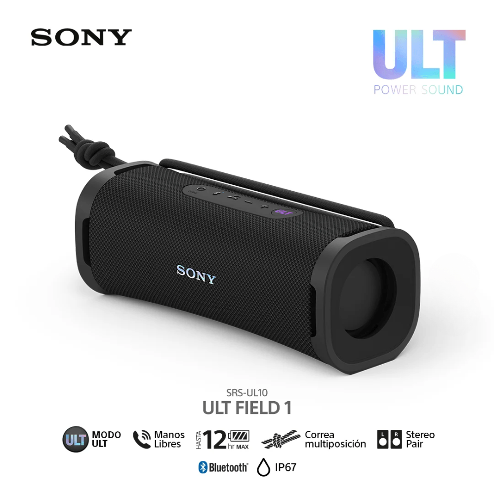 Imagen 2 del producto Parlante Sony bluetooth SRS-ULT10, portátil, ULT FIELD 1, hasta 12 horas de reproducción, negro