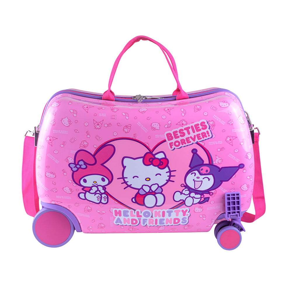 Maleta bolso infantil Hello Kitty School Carry-On, ruedas, correa ajustable, soporta hasta 10 kg