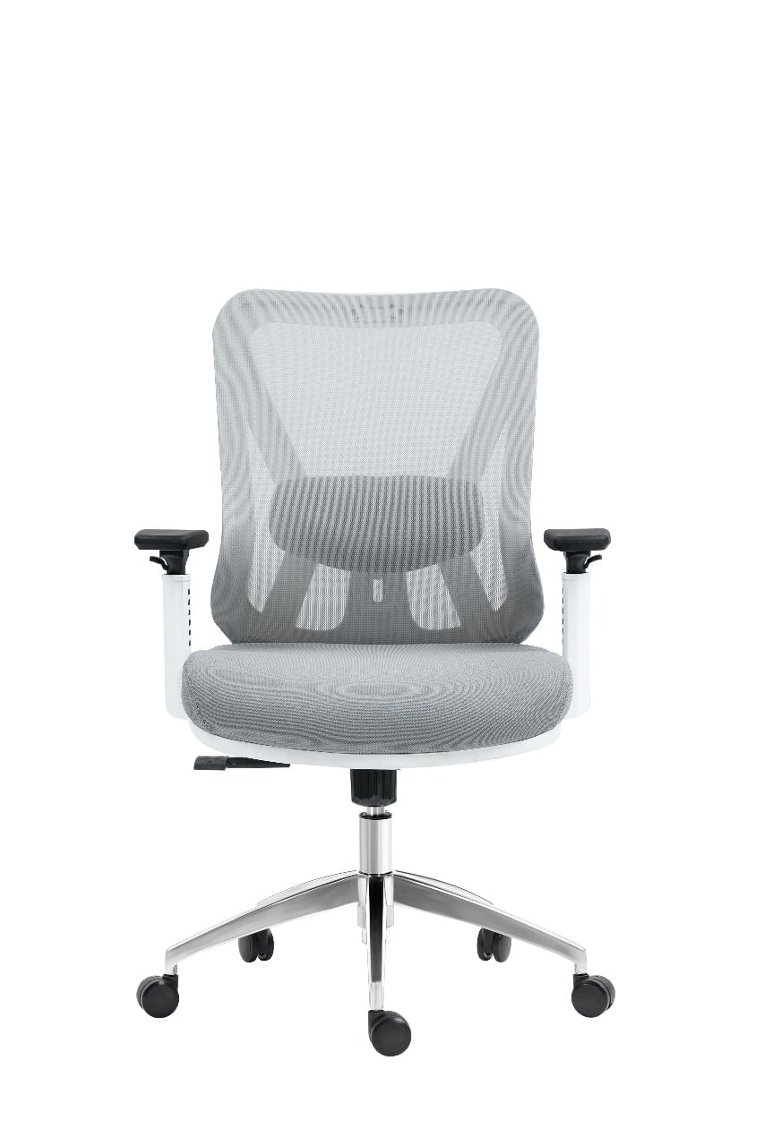 Imagen 2 del producto Silla ergonómica Venso RTA-C4227LW, malla 3D, soporte lumbar ajustable, base aluminio, blanco