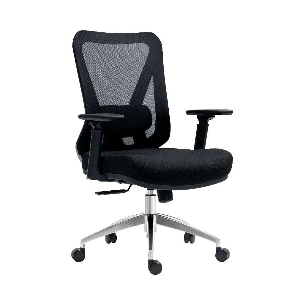 Silla ergonómica Venso RTA-C4227L, malla 3D, base aluminio, negro