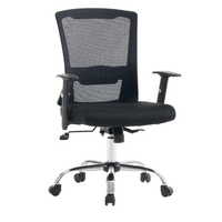 Silla ergonómica Venso RTA-C4570SC, malla ventilada, soporte lumbar ajustable, base cromada, negro