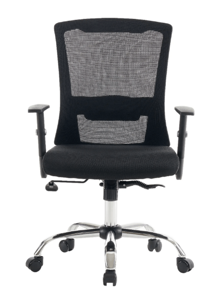 Imagen 2 del producto Silla ergonómica Venso RTA-C4570SC, malla ventilada, soporte lumbar ajustable, base cromada, negro