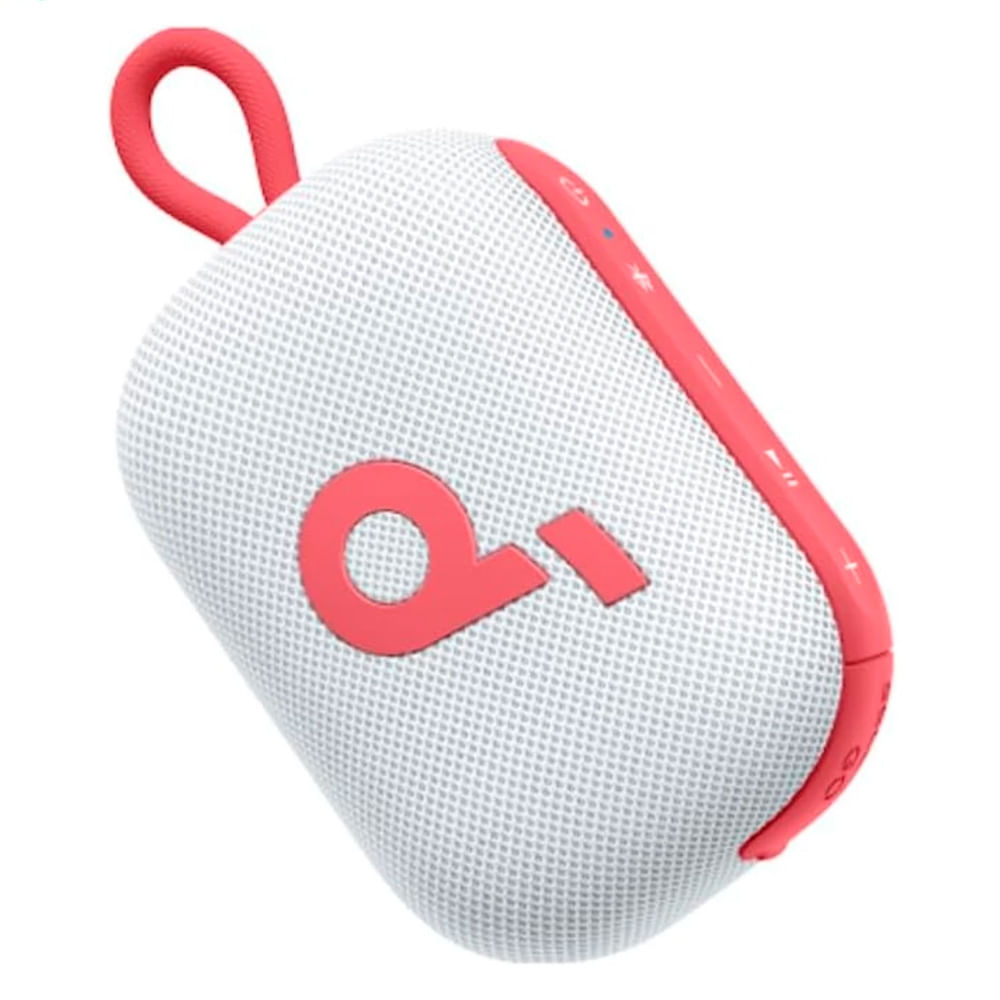Parlante SoundCore Select 4 Go, IP67, bluetooth 5.3, hasta 20 horas de reproducción, blanco y rojo