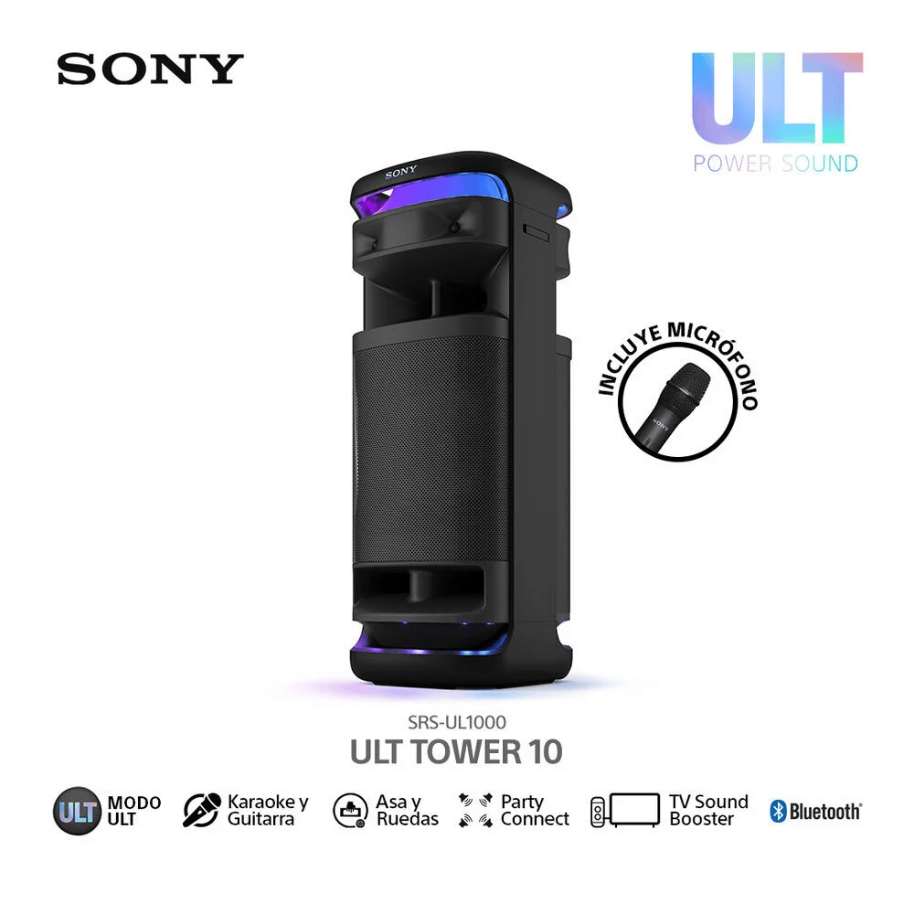 Imagen 2 del producto Parlante de torre bluetooth Sony SRS-ULT1000 de fiestas ULT TOWER 10, 1000W, USB, negro