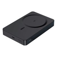 Batería magnética 1Hora 5000mAh, carga inalámbrica 10W, puerto Tipo C, diseño compacto, protección contra sobrecargas, ligera y portátil negro