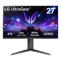 Monitor gamer LG 27"" UltraGear 27GS65F-B plano, Panel IPS, FHD (1920x1080), 180Hz, 1ms, entradas HDMI/DisplayPort, G Sync, AMD FreeSync