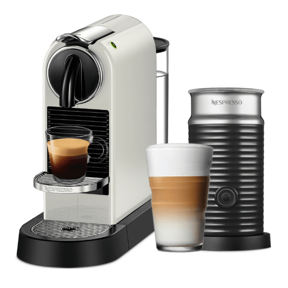 Cafetera Nespresso Citiz Original, 1260W, blanco + Espumador de leche Aeroccino 3, negro