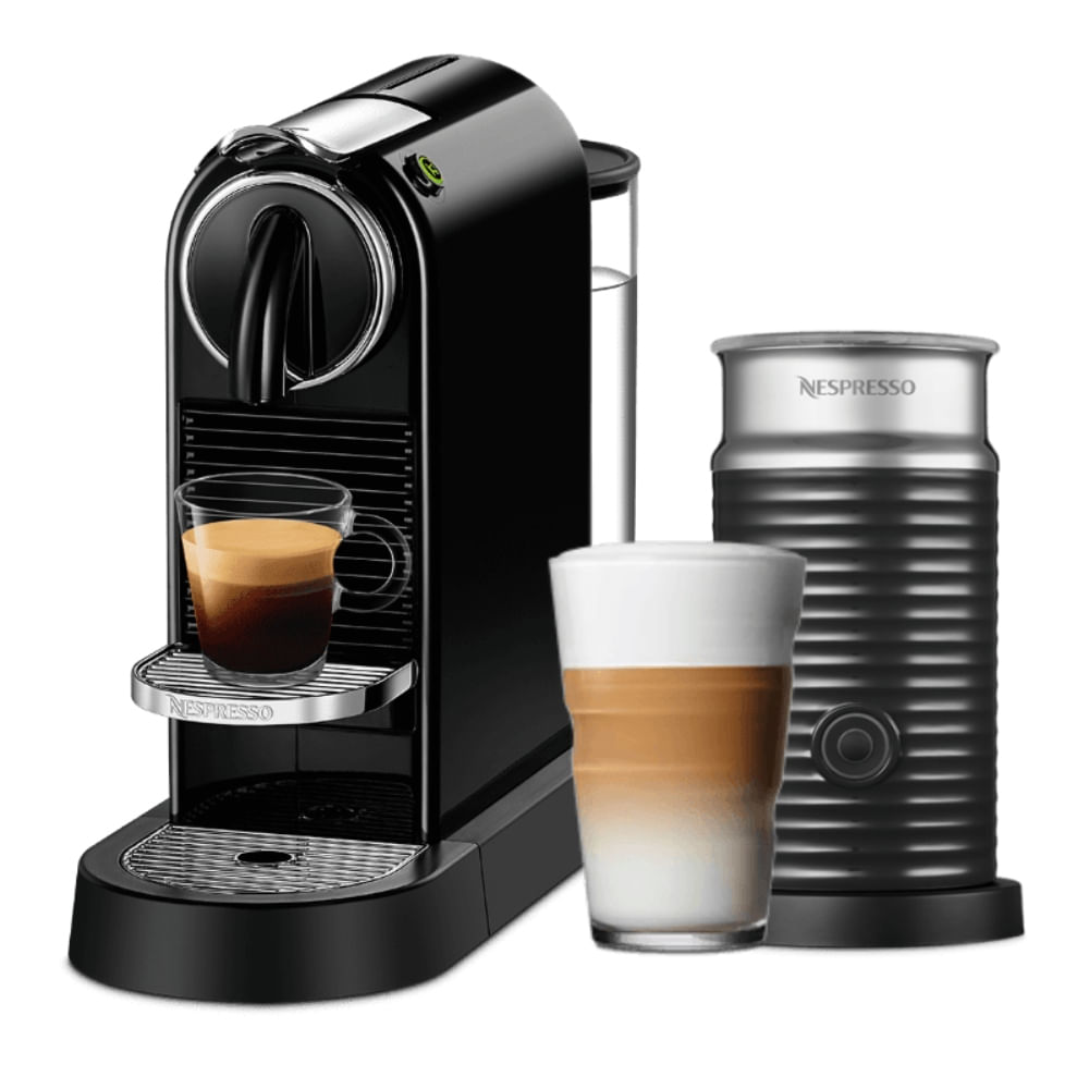 Cafetera Nespresso Citiz Original, 1260W, negro + Espumador de leche Aeroccino 3, negro