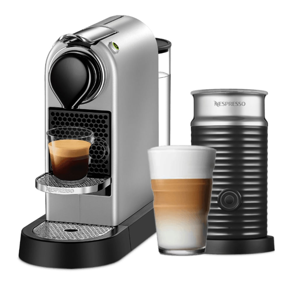 Cafetera Nespresso Citiz Original, 1260W, plateado + Espumador de leche Aeroccino 3, negro