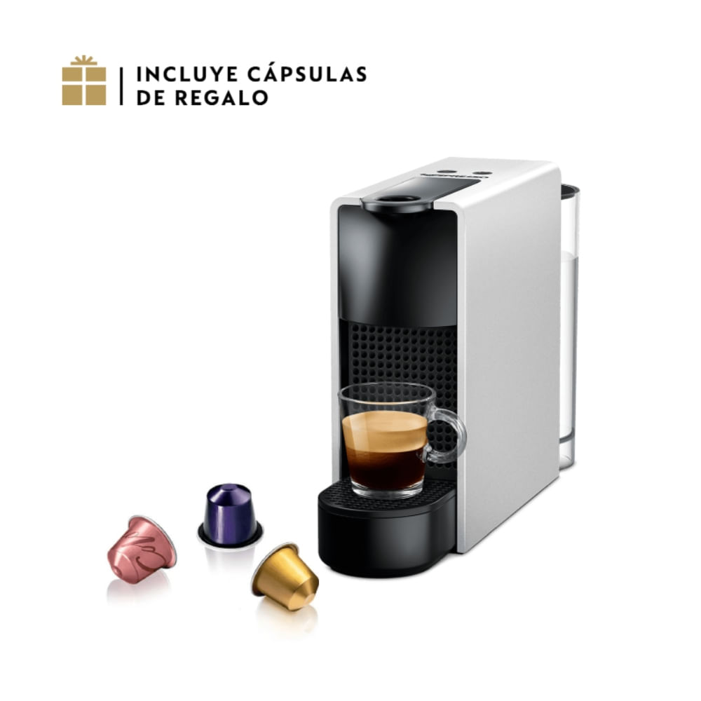 Imagen 2 del producto Cafetera Nespresso Essenza Mini Original, 1200W, gris + Espumador de leche Aeroccino 3, negro