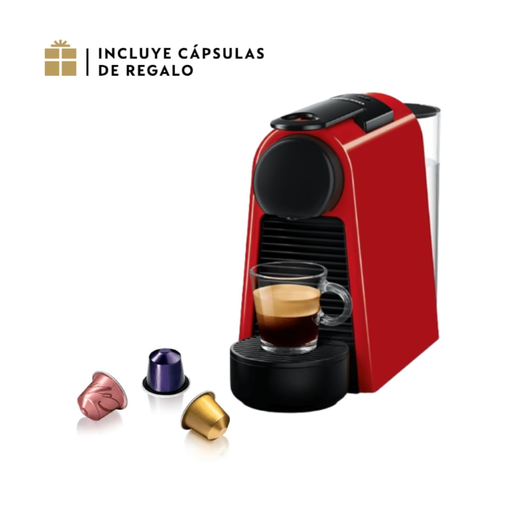 Imagen 2 del producto Cafetera Nespresso Essenza Mini D30 Original, rojo + Espumador de leche Aeroccino 3, negro