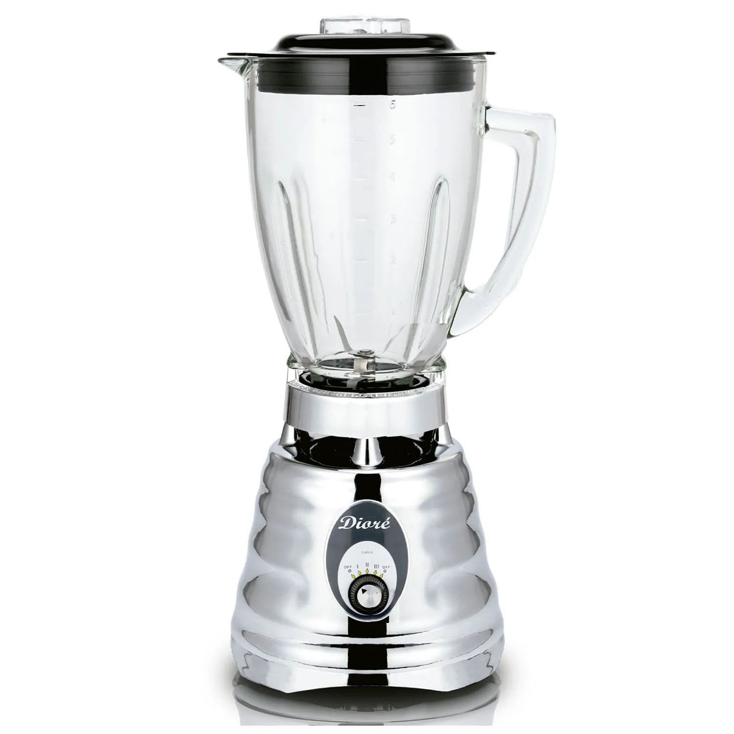 Licuadora Diore 4655, 1.5L vaso vidrio, 800W, cuchilla acero, acople metálico, 3 velocidades