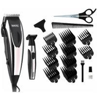 Combo: Cortadora y recortadora con cuchillas cromadas Wahl Professional, 10 peines guía, accesorios completos