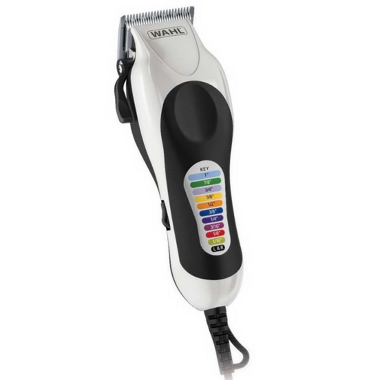 Cortadora de cabello Wahl Color Pro USA 79752-018 con 14 peines guía de colores, cuchillas autoafilantes de acero al carbon