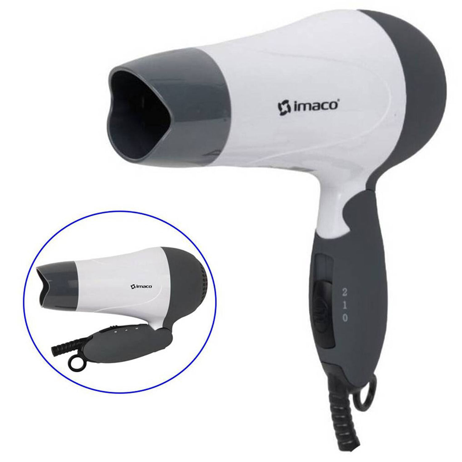 Imagen 2 del producto Secador de cabello profesional Gama Eolic, 1600W, mango plegable, boquilla concentradora, Ceramic Ion para secado uniforme
