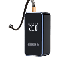 Inflador de llantas portátil inteligente 150 PSI, batería recargable, modos digitales y luz LED, negro