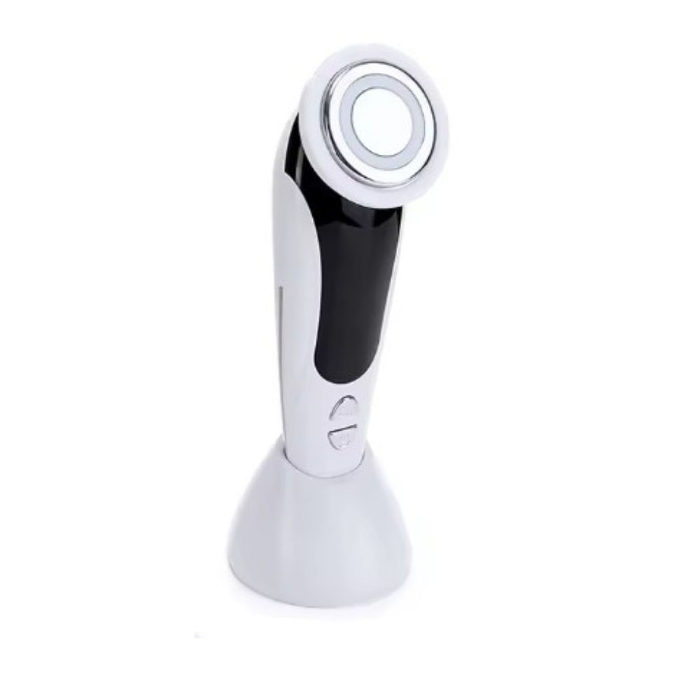Dispositivo facial antiarrugas 7 en 1, EMS, radiofrecuencia, microcorriente, luz LED rejuvenecedora, blanco