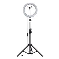 Aro de luz led de 30cm con trípode de 2.10 metros, con 3 temperaturas de color, portátil