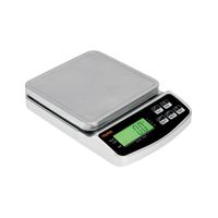 Balanza digital Truper BASE-3, 3Kg, recargable, plato acero inoxidable, función TARA, blanco