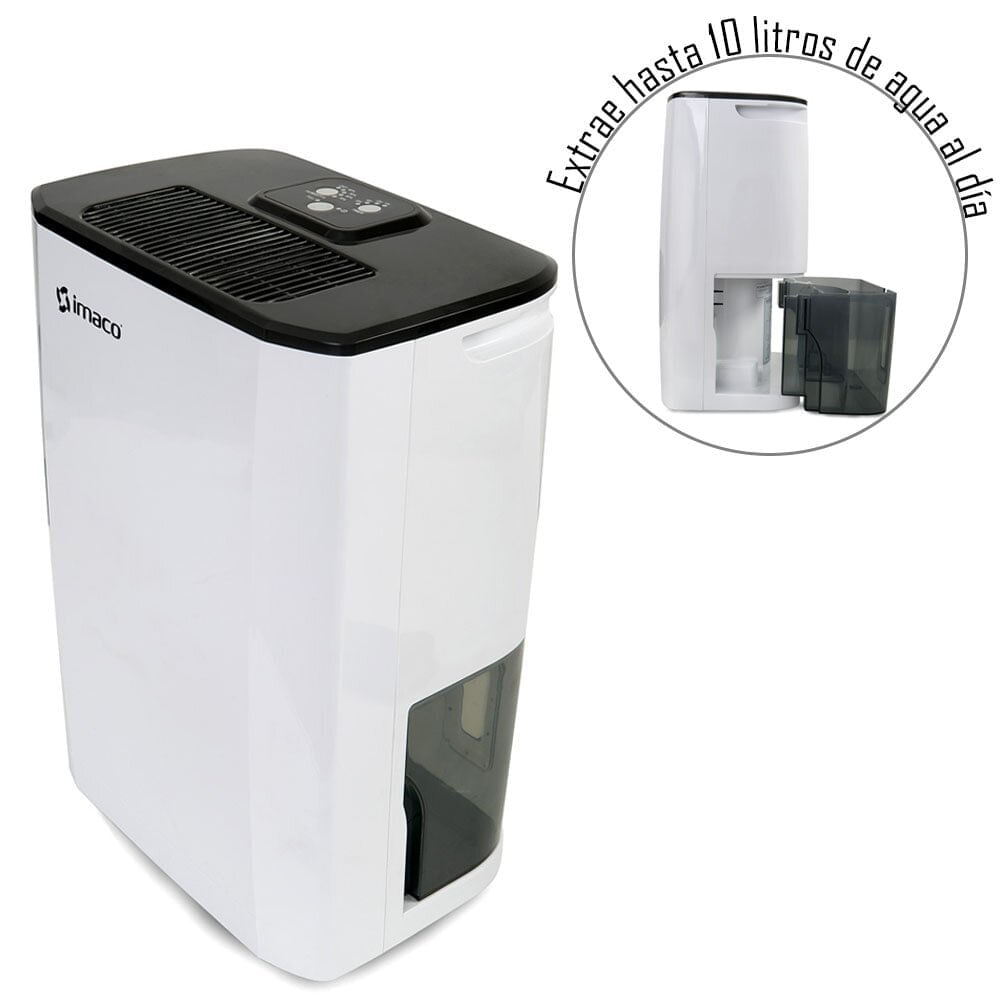 Imagen 2 del producto Deshumedecedor Imaco DHE1002 con panel digital, filtro de carbón activado, tanque 2.5 litros
