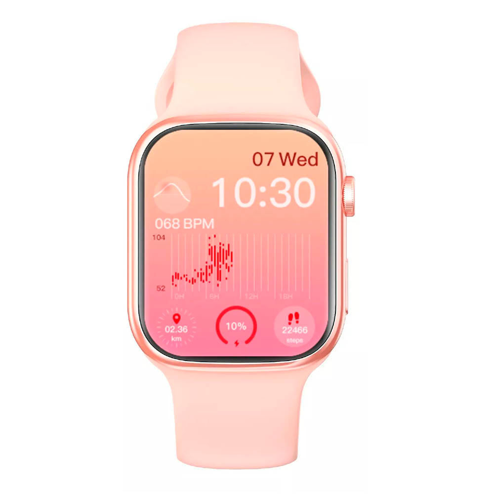 Smartwatch T900 Pro Max Serie 10 Evo pantalla 2.29"/HD, llamadas bluetooth, monitoreo de salud, batería hasta 48 horas, rosado