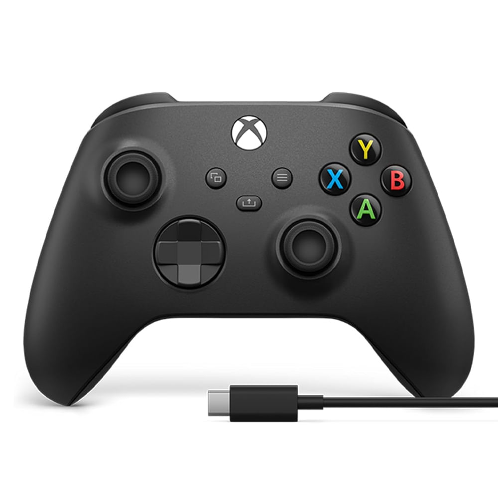 Mando Microsoft para Xbox One/S/X, inalámbrico, negro + Cable tipo C