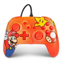 Mando alámbrico PowerA Mario Orange para Nintendo Switch, cable USB 3 metros