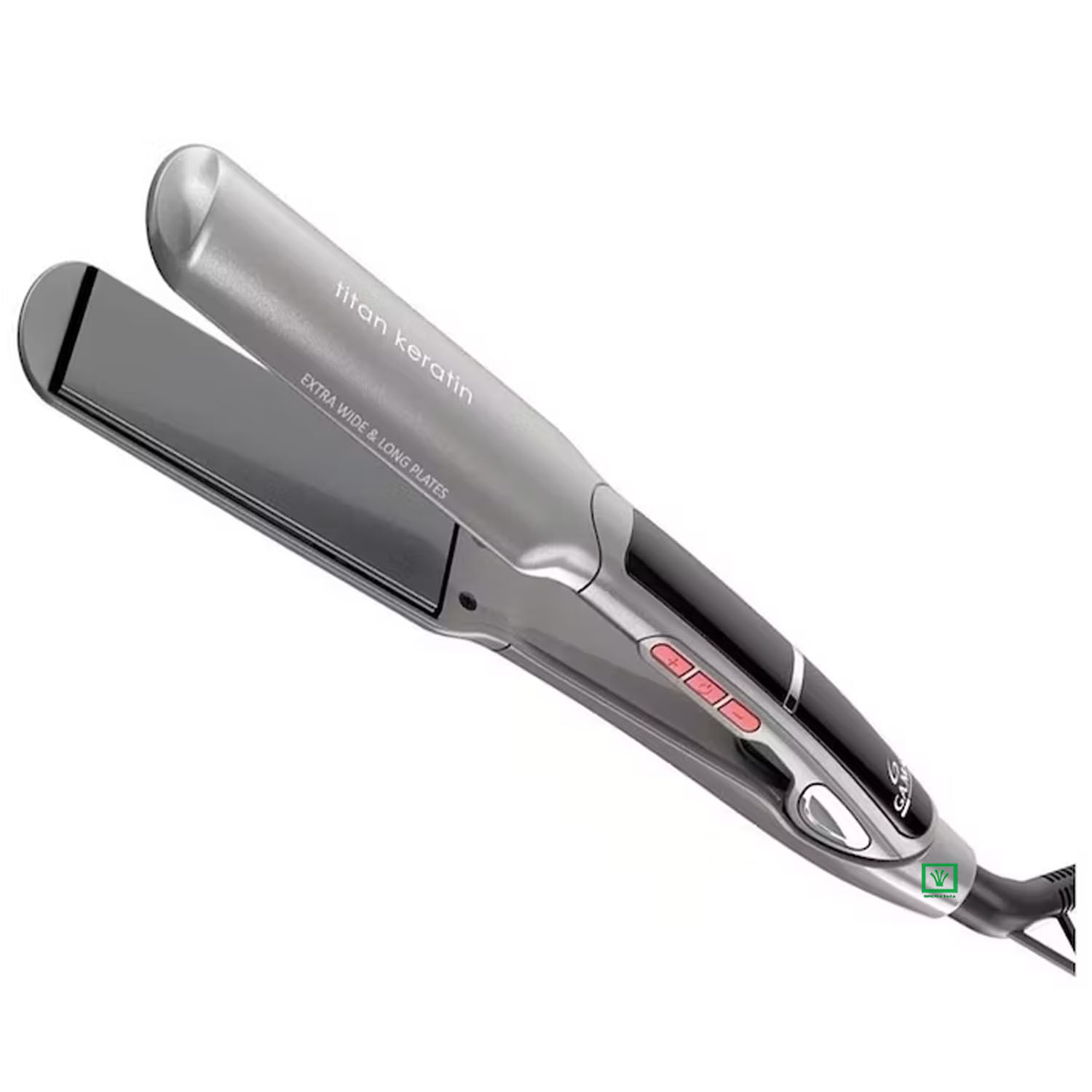 Imagen 2 del producto Plancha alisadora Gama Titan Keratin Xwide Digital 230 °C, placas anchas con turmalina