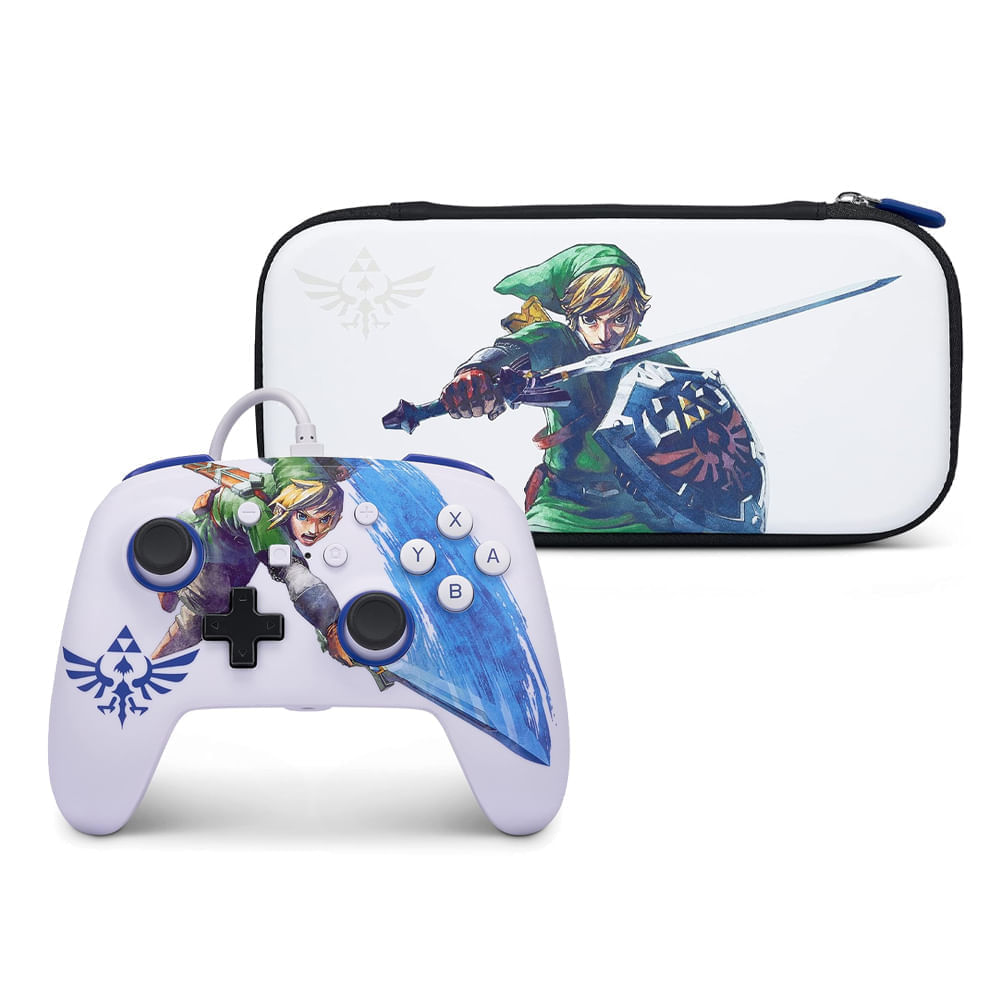 Mando Nintendo Switch PowerA Master Sword Zelda con funda, cableado, botones avanzados