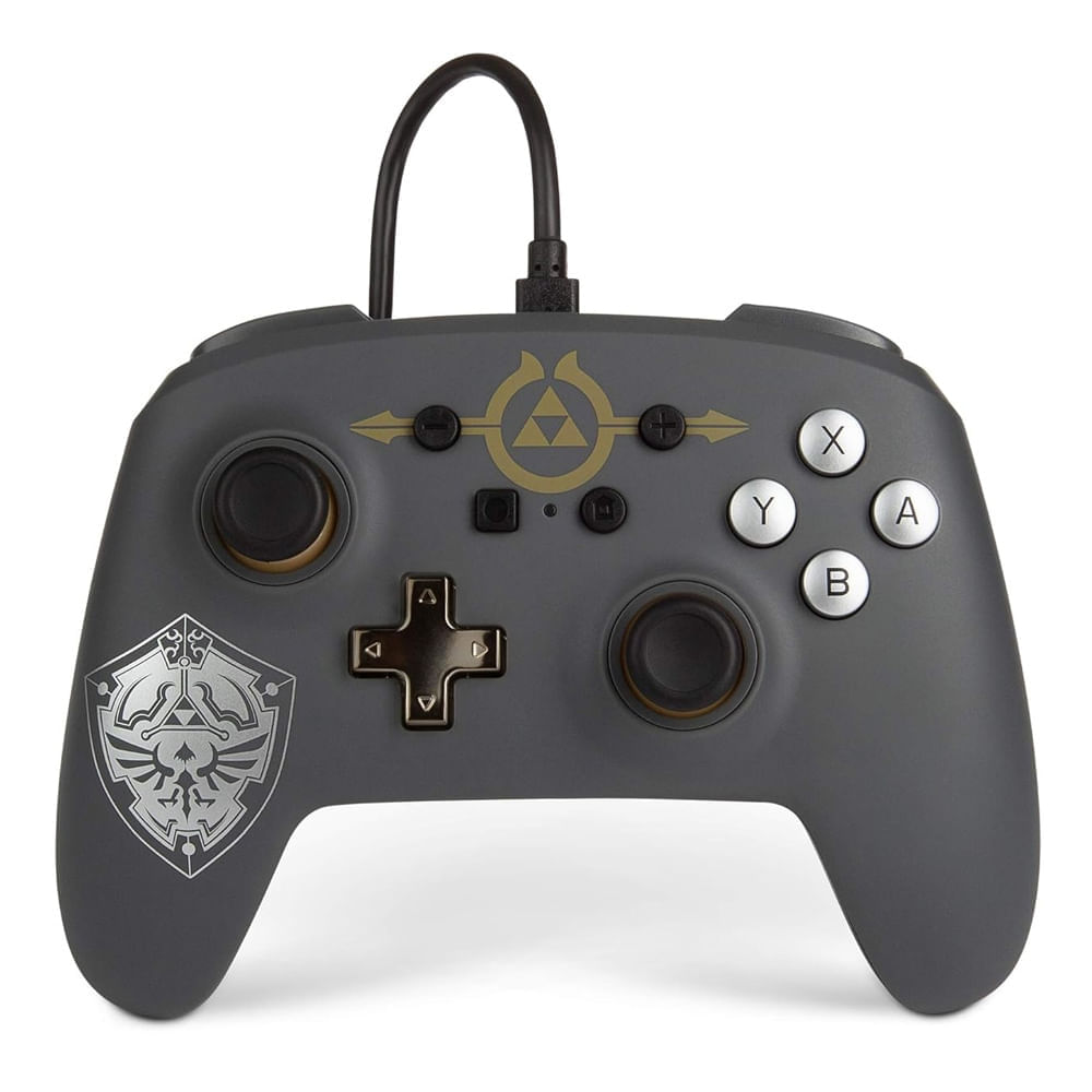Imagen 1 del producto Mando Nintendo Switch Zelda PowerA Hylian Shield con cable 3m, botones mapeables y Jack 3.5 mm