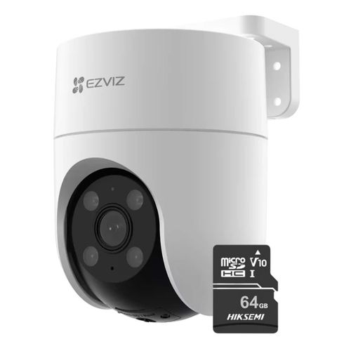 Cámara de seguridad Ezviz H8C Full HD para exteriores, visión nocturna + MicroSD 64GB, blanco
