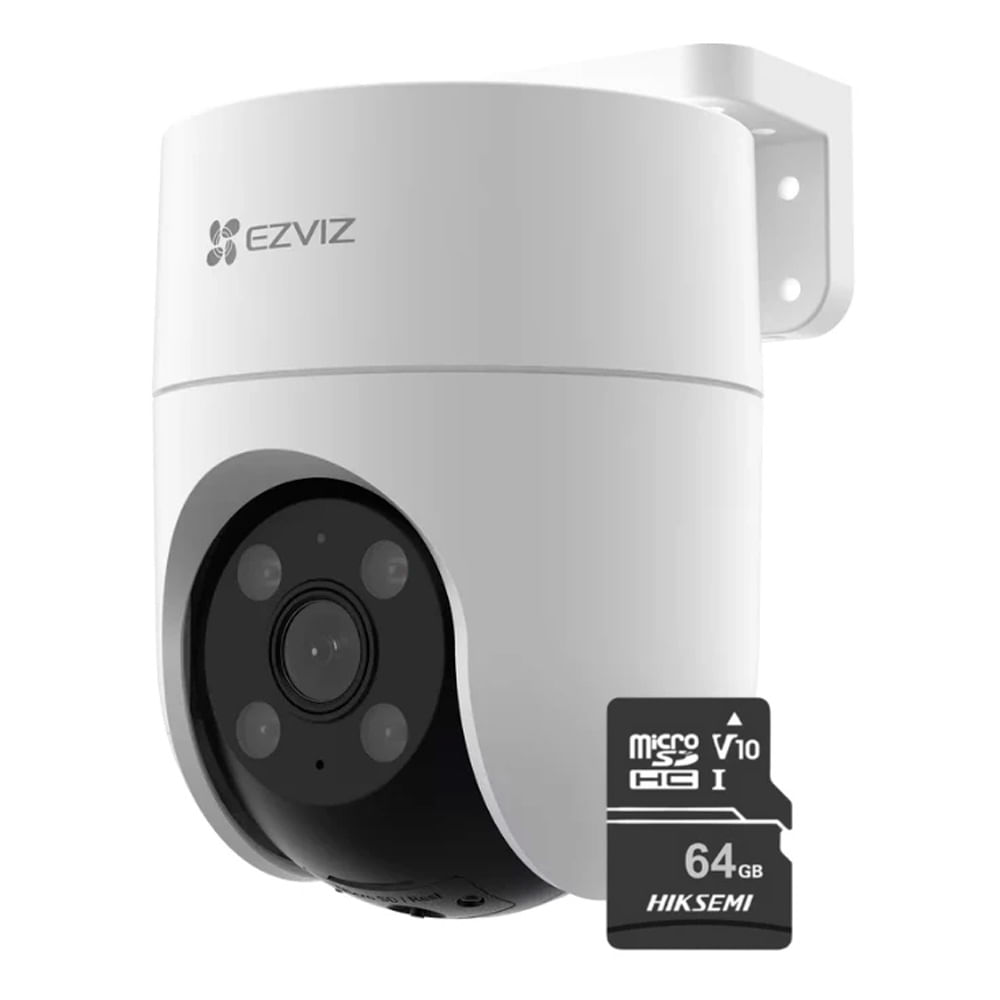 Cámara de seguridad Ezviz H8C Full HD para exteriores, visión nocturna + MicroSD 64GB, blanco