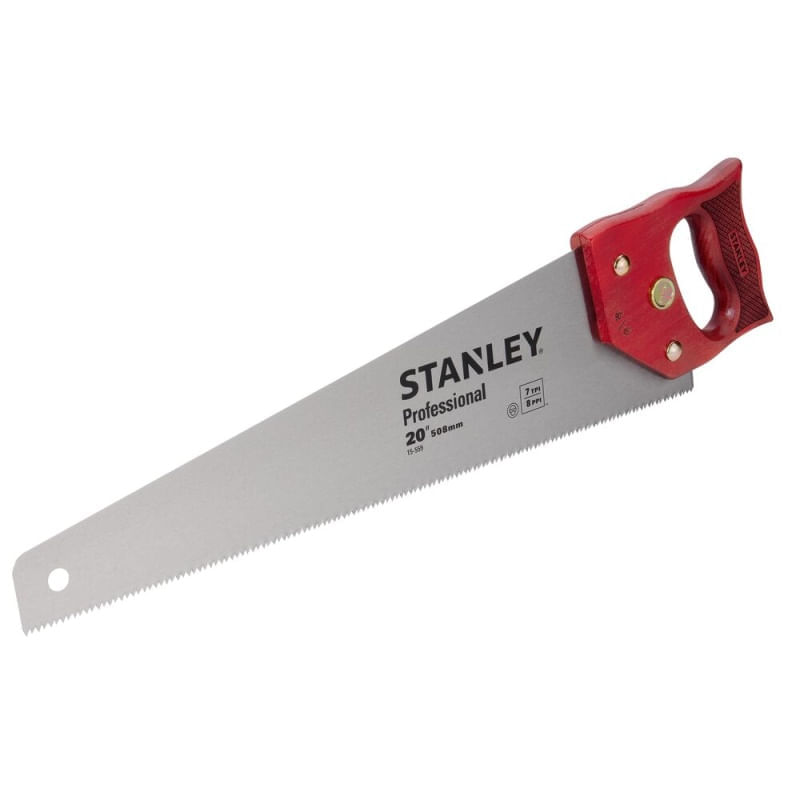 Imagen 2 del producto Serrucho Profesional Stanley 15-559 de 20"", hoja acero SAE1070, mango escuadra 45°/90°