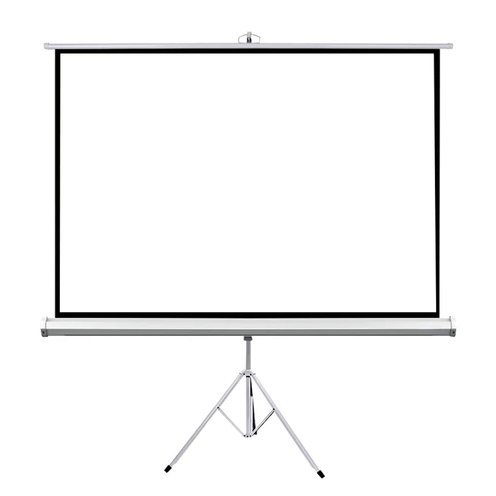 Pantalla Ecran Teros TE-9063W para proyector 80" manual, retráctil, blanco mate con trípode