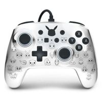 Mando con cable PowerA Pikachu Black & Silver, para Nintendo Switch, botones avanzados