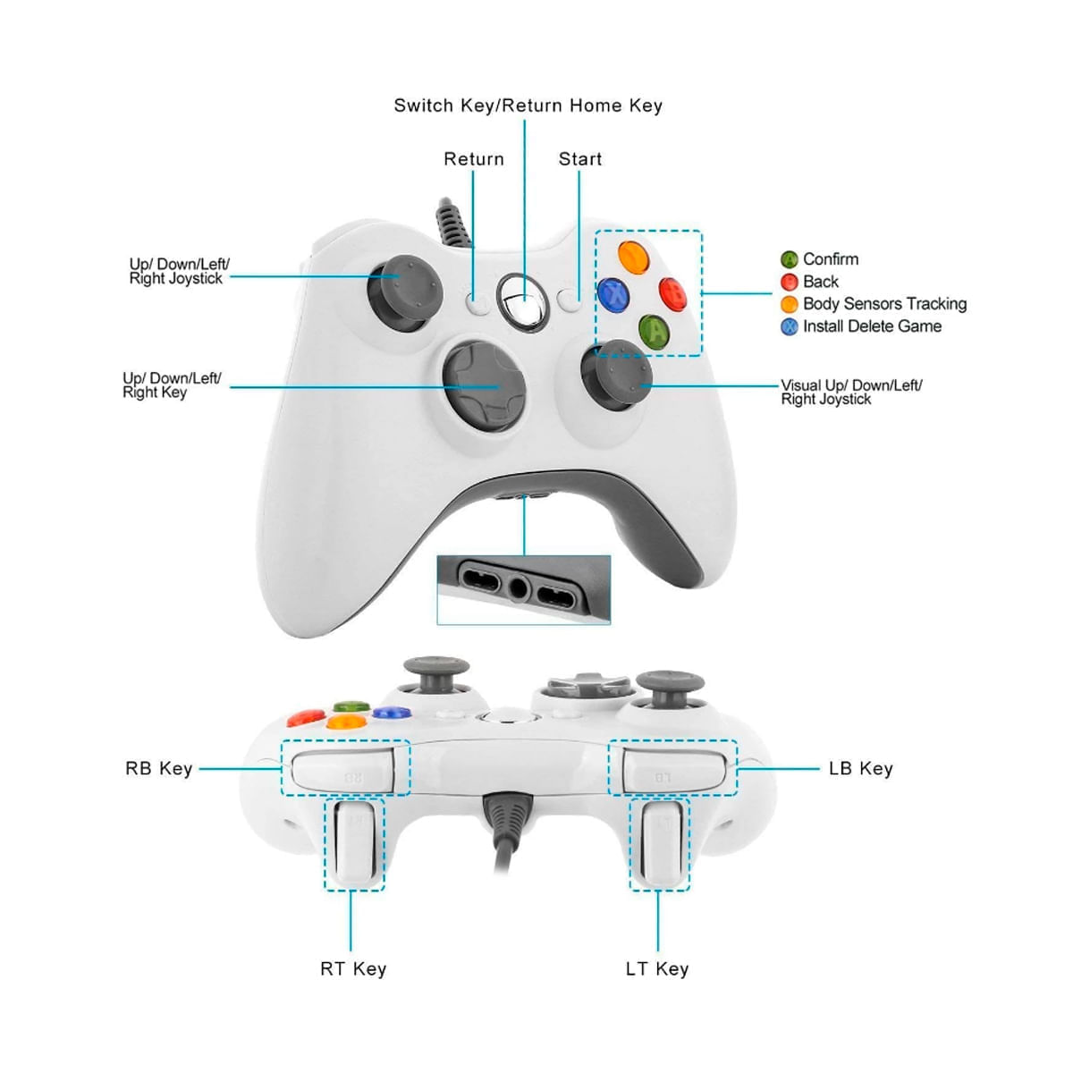 Imagen 2 del producto Mando Control Para PC y Xbox 360 Con Cable Usb