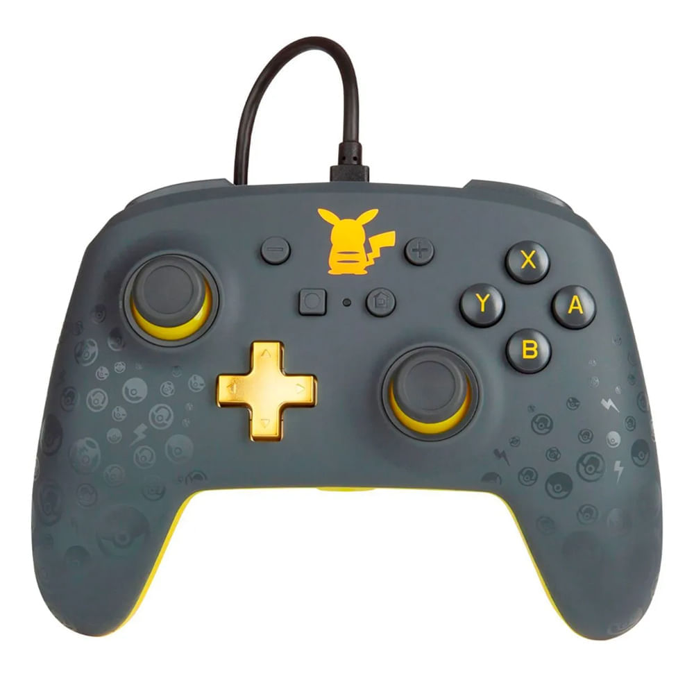 Mando Pro PowerA Nintendo Switch Pikachu, alámbrico, gris