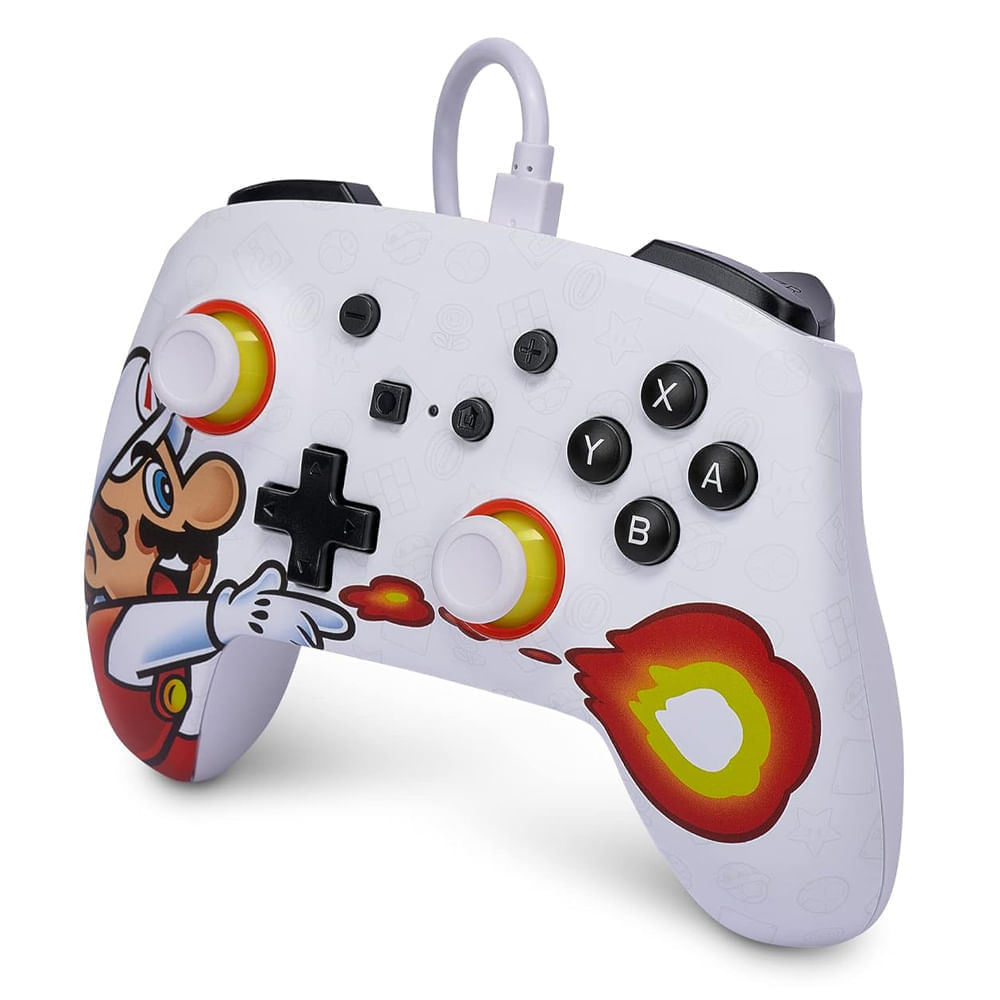 Imagen 2 del producto Mando Nintendo Switch PowerA Mario con funda oficial, cable USB 3m, botones avanzados