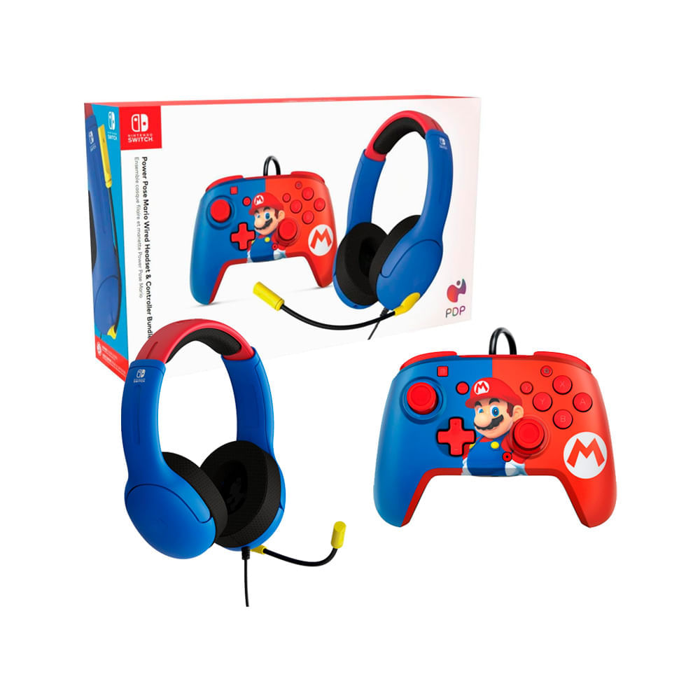Imagen 2 del producto Mando Nintendo Switch Mario con audífonos y micrófono PDP, compatible Switch OLED y Lite