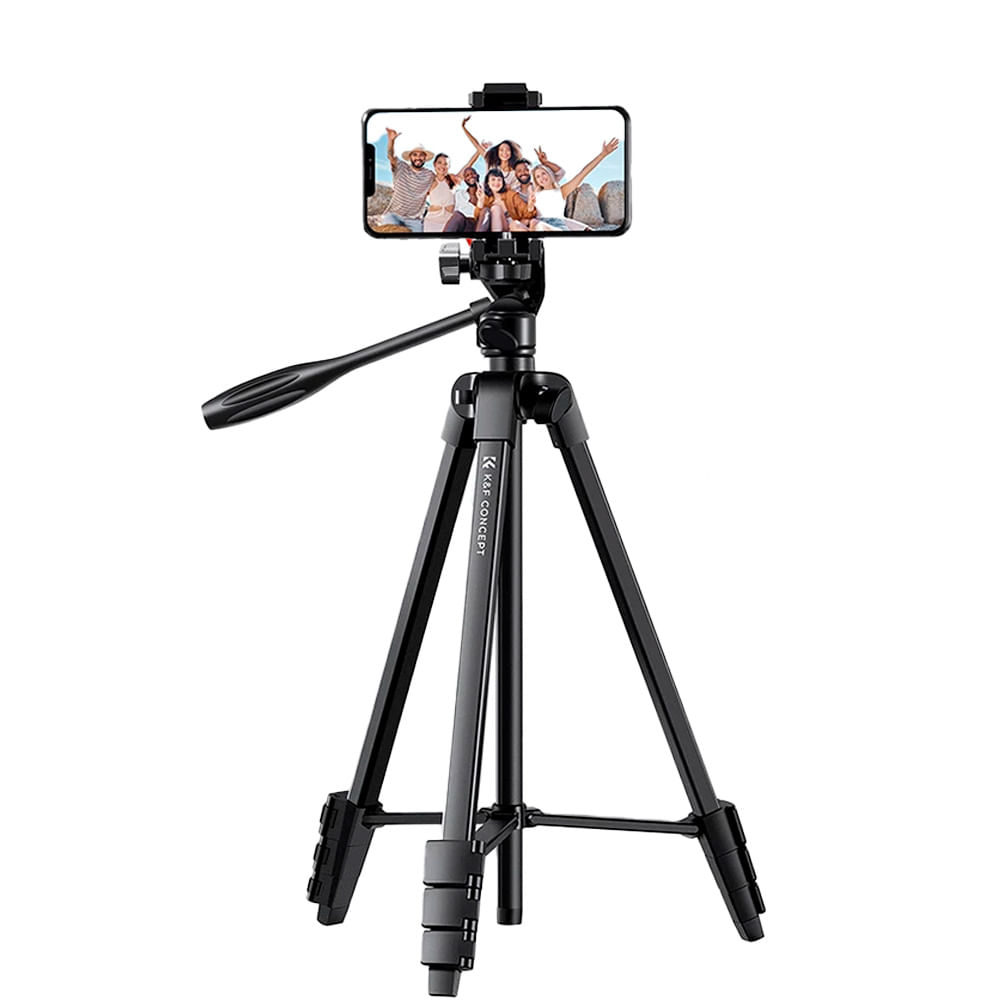 Trípode K&F Concept B174A1 KF09.125, 2 en 1 para cámara y smartphone, panorámico 360°, altura ajustable