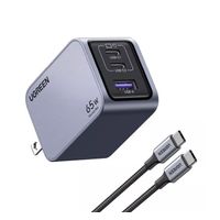 Cargador Ugreen Nexode Pro 65W original, 2 puertos USB-C y 1 USB-A, carga rápida inteligente 3 en 1