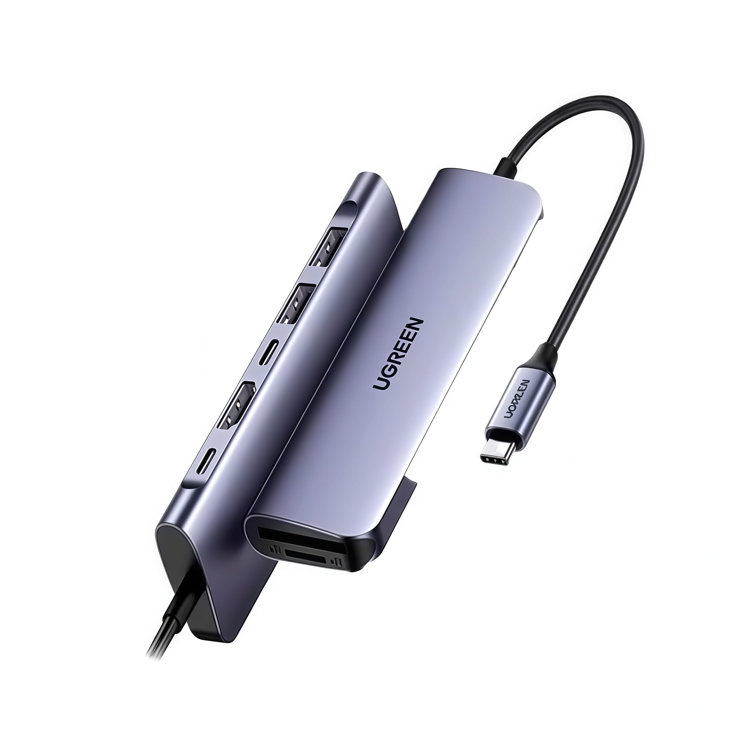 Imagen 1 del producto Adaptador multipuertos Ugreen 7 en 1 con USB-C, HDMI 4K, USB 3.0, SD y Micro SD